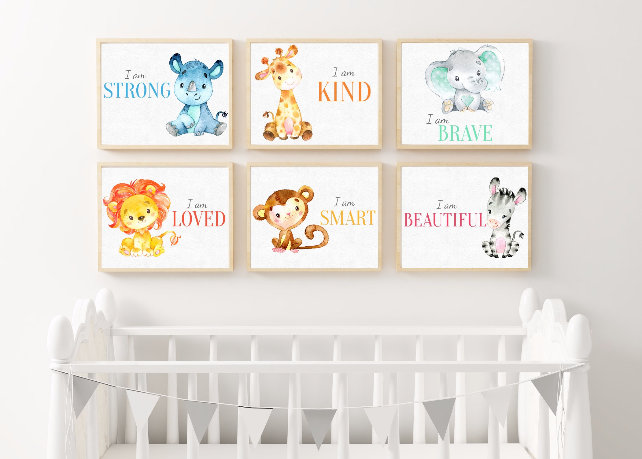 Digital Cute Animal Wall Art I AM Etsy