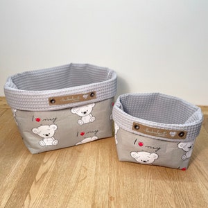 Utensilo Cotton Waffle Pique Basket Organizer Fabric Basket Changing Table