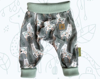 Baby Pants I Pump Pants with Eucalyptus Lama for Boys and Girls I Baby Shower Gift