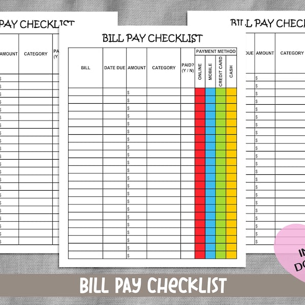 Bills Due Date - Etsy