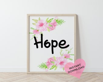 Digital Art "Hope" Downloadable Prints – Printable / Home Wall Art / Digital Prints / Home Gifts / Décor / Print