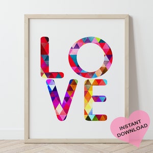 Printable Wall Art - “LOVE” / Home Wall Art / House Warming Gift / Printable Wall Sign / Living Room Art / Printable Wall Art / Prints