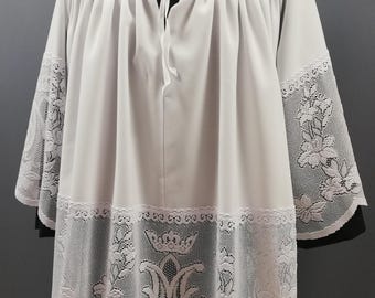 Marian Roman style Lace surplice chasuble vestments Cotta