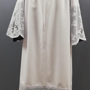 Marian Lace alb with square neck chasuble vestments