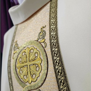 Ecru chasuble vestments