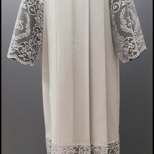 Lace alb with square neck chasuble vestments