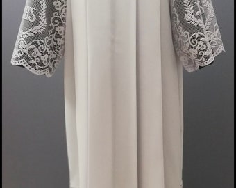 Lace alb with square neck chasuble vestments