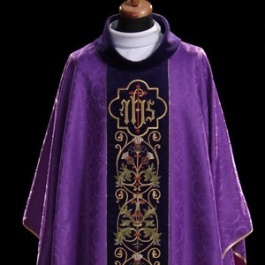 Purple chasuble vestments