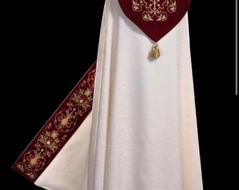 White cope chasuble vestments