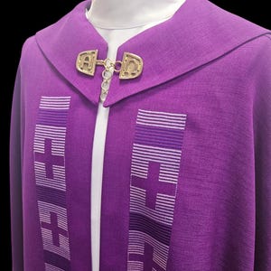 Purple embroidered cope chasuble vestments