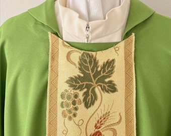 Green Chasuble with italian trim Messgewand Priestergewand Kasel Casula Casulla Liturgical