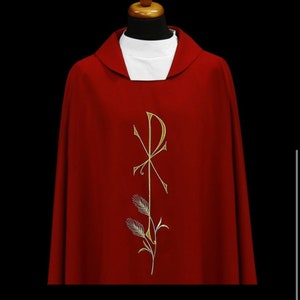 Red chasuble vestments