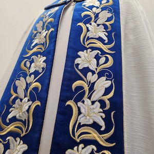 White Marian cope chasuble vestments