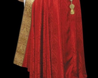 Red danask cope chasuble vestments