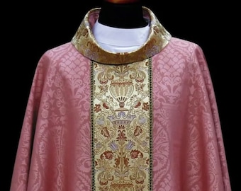 Rose chasuble damask vestments