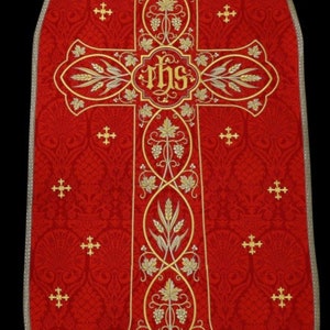 Red Roman chasuble vestments