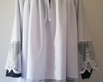 Roman style Lace surplice chasuble vestments