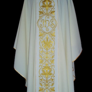 Embroidered chasuble vestments