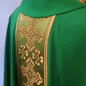 Green italian trim chasuble vestments