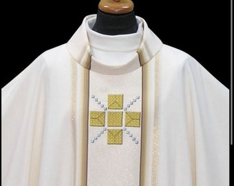 Cream chasuble vestments