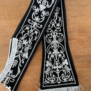 Black velvet Roman table vestments
