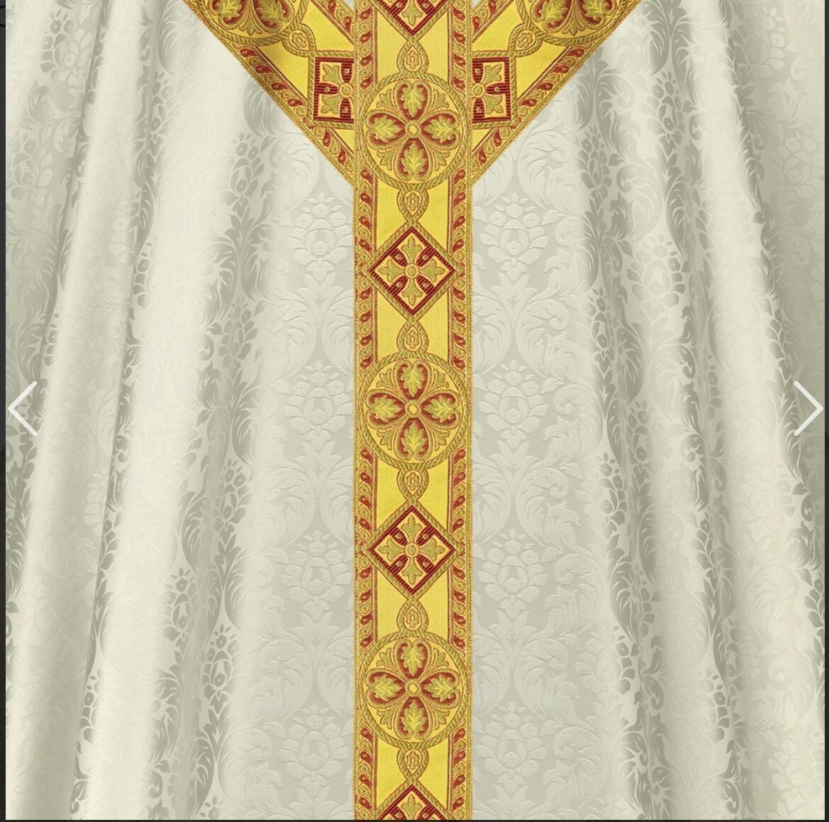 CAMDOM Liturgische Robe Gewand für Katholische Priester Celebrant Chasuble mit Stickerei für Church Father Ärmellos Mass Vestment bei Sakramenten Priestergewand Messgewand für Ministranten