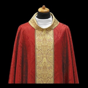Red chasuble vestments