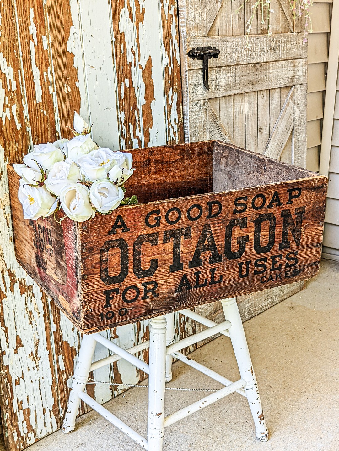 Antique Soap Crate - Vintage Crate - Vintage Octagon Soap Crate 