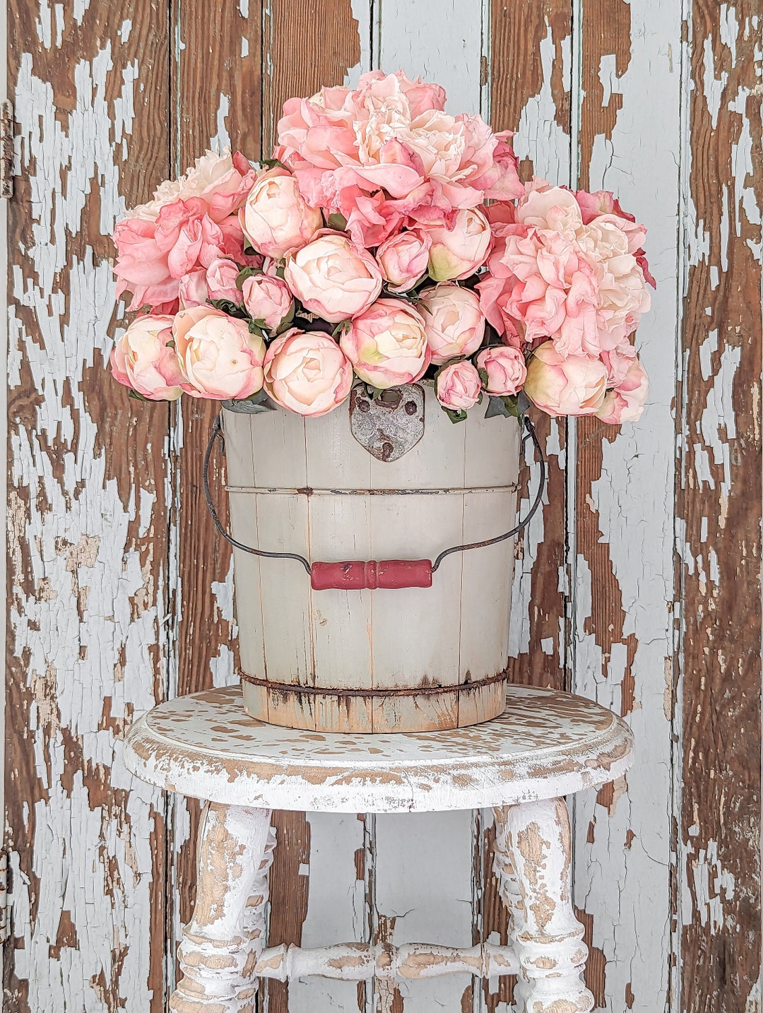 Antique Ice Cream Bucket Sap Bucket Sugar Bucket Berry Bucket Firkin Bucket Primitive Bucket