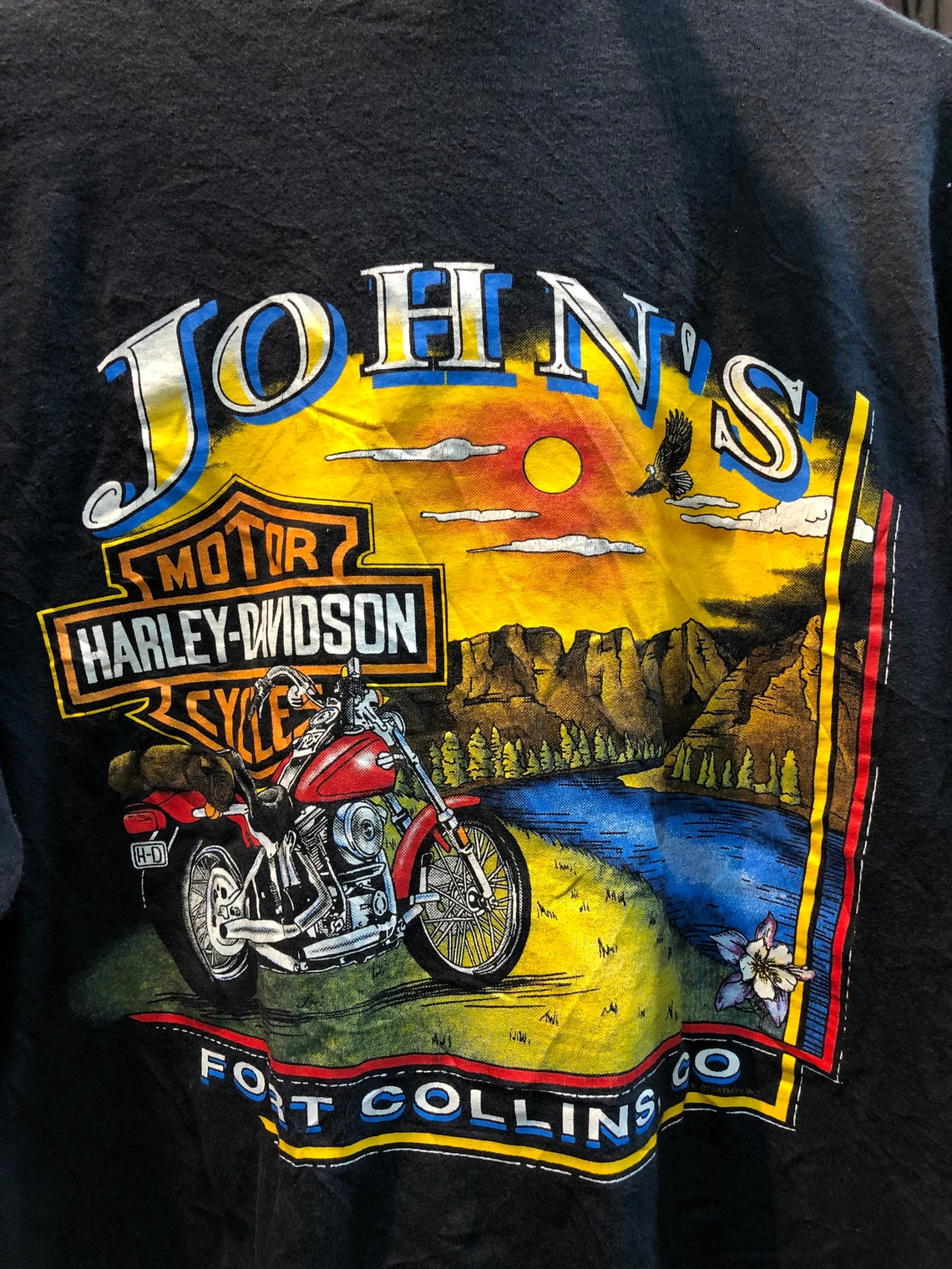 Vintage 90's Harley-Davidson Original Big Logo T-shirt | Etsy