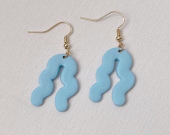 Pastel Squiggle Dangly Earrings, Squiggly Shape Earrings, Abstract Shapes