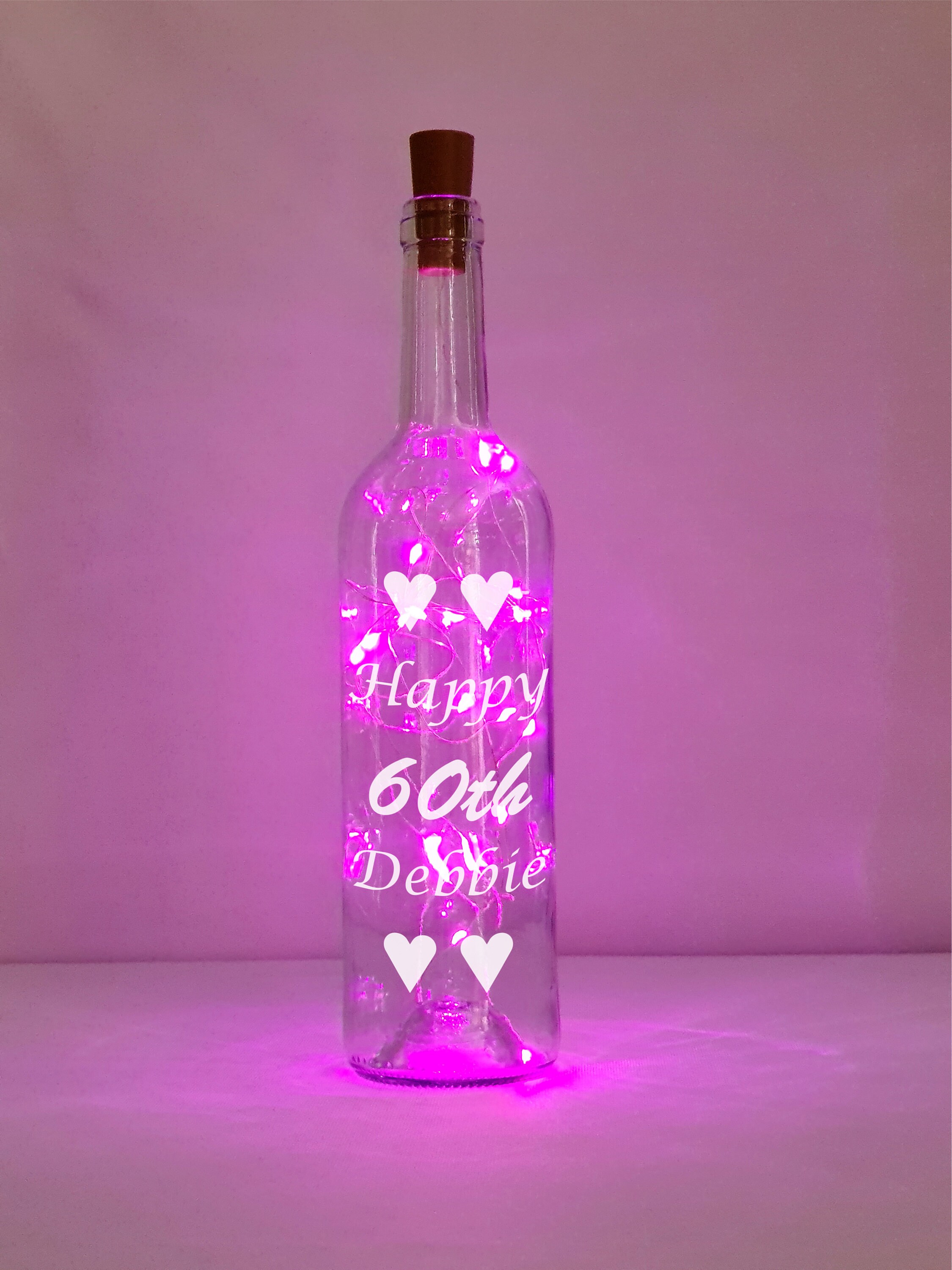 Personalised 60th Birthday Gift for Her Heart Design Light Etsy