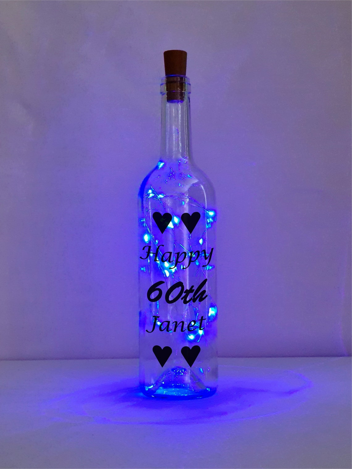 Personalised 60th Birthday Gift for Her Heart Design Light Etsy