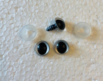 Silver Cat Safety Eyes: 12-18mm Animal Doll Eyes for Crochet Amigurumi