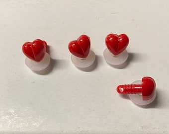 Heart Safety Noses,  Red Heart nose,  Blue Heart safety noses , 13mm noses, 22mm noses