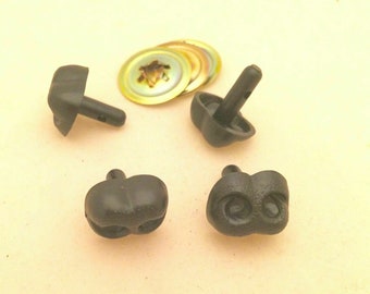 Animal Safety Noses Black Type A Nostril safety nose  bear dog cat Amigurumi  Darice 8mm 10mm 12mm 18mm 20mm