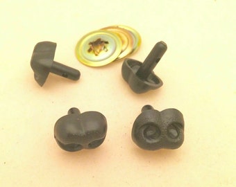 Black Animal Safety Nose: Amigurumi Doll Nose (8-20mm)
