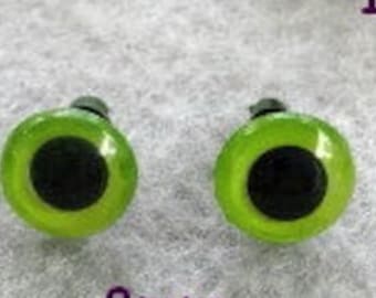 30mm Green Safety Eyes: Amigurumi Crochet Bear Craft Eyes (2pc)
