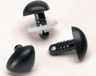Black D-Type Safety Bear Noses: Animal Doll Making (6-25mm)