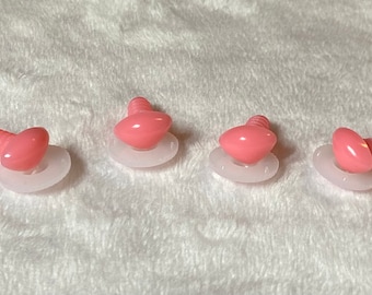 8mm Pink D-Shape Safety Noses: Teddy Bear Animal Plush