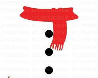 Snowman Scarf Svg Etsy