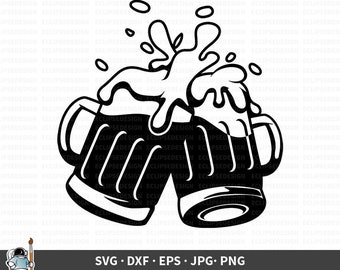 Download Cheers Beer Mugs Svg Etsy