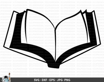 Open Book Silhouette Etsy