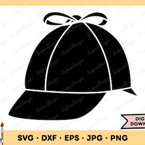 Detective Hat Deerstalker SVG Hat Clip Art Hat Cut File Silhouette Instant Digital Download