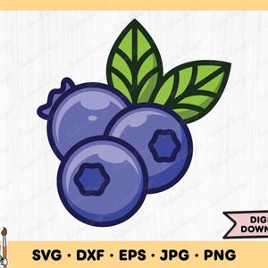 Mirtilli SVG Mirtillo Frutto Clip Art Mirtillo File di Taglio Silhouette Download Digitale Istantaneo dxf eps png jpg