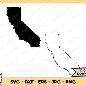 California SVG State Clip Art California Cut File California Silhouette Instant Digital Download