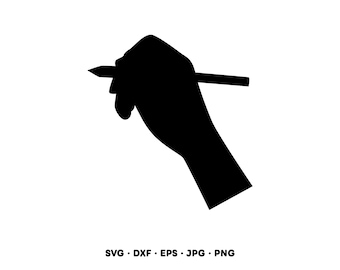 Handwriting Writer Pen SVG Clipart PNG Cricut Silhouette (Instant Digital Download)