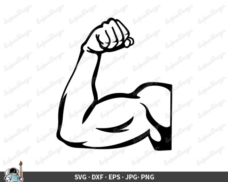 Bicep SVG Muscles Clip Art Vector Flexing Clipart Working Out | Etsy