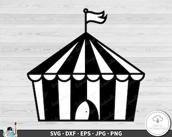 Circus Tent SVG • Clip Art Cut File Silhouette dxf eps png jpg • Instant Digital Download