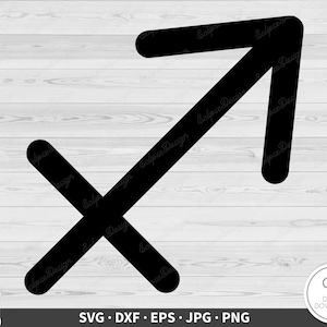 Sagittarius Zodiac Astrology Sign SVG Clip Art Cut File Silhouette Instant Digital Download